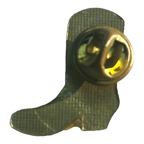 Texas Cowboy Boot Shaped Souvenir Travel Lapel Pin w/ State Flag & Bird - Picture 2 of 3